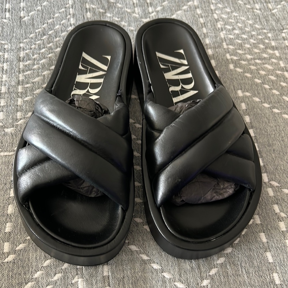 New Zara leather sandals.